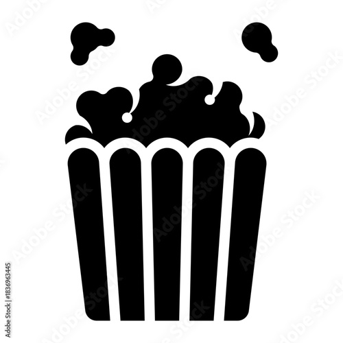 movie theater popcorn glyph icon