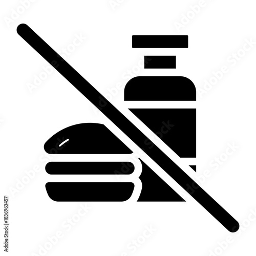 no food or drink allowed glyph icon