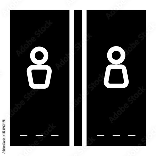 single sex public restroom glyph icon