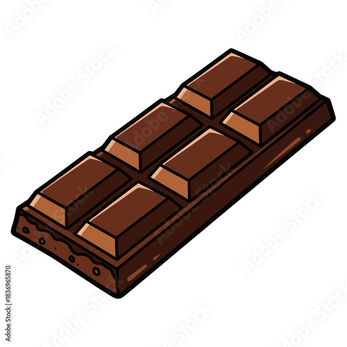 Illustration of a classic chocolate bar with detailed shading and realistic