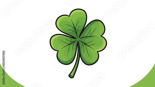 A charming illustration of a fresh green three-leaf clover, often recognized as a traditional emblem of good fortune, prosperity, and the vibrant beauty found in nature