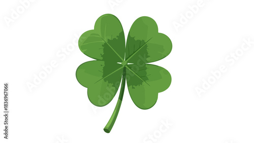 A vibrant symbol of prosperity and good fortune, this four-leaf clover embodies the spirit of luck and success, offering a hopeful visual representation of finding something special