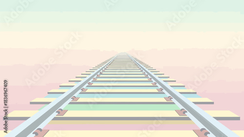 Empty railway tracks stretching into the distance symbolizing journey and perspective.