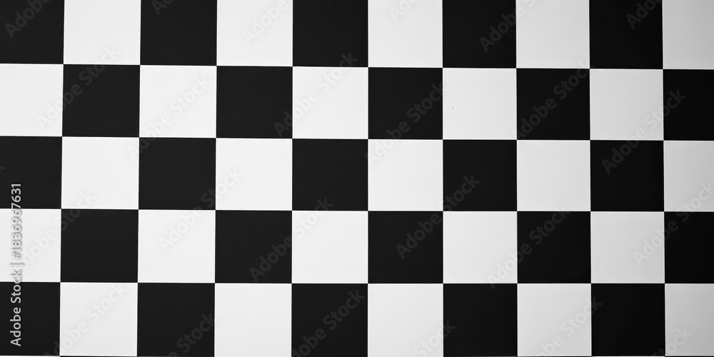 Fototapeta premium Classic black and white checkered background, high contrast , retro, geometric