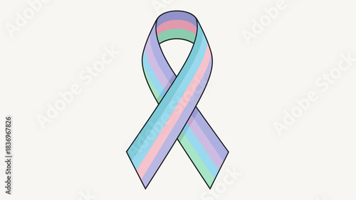 Transgender Pride Ribbon Symbol of Inclusivity and Diversity.