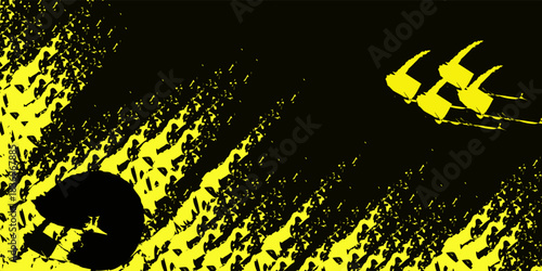 Abstract black and yellow grunge background. Vector illustration