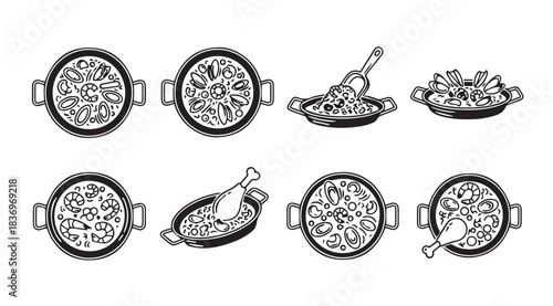 Collection of hand drawn indian food dishes and ingredients representing culinary variety vector