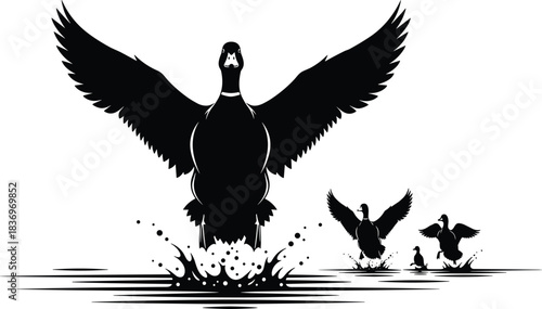 Three Gentleman Silhouettes in Formal Tuxedos Vector Set Illustrating Elegance, Service, Luxury, Security, and Style, Including a Muscular and a Classic Attire.