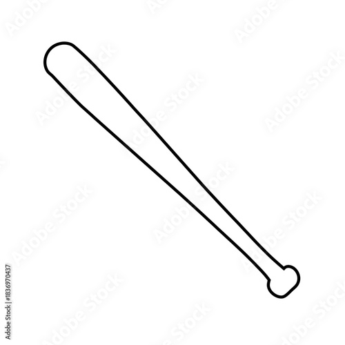 Monochrome Baseball Bat Icon Isolated on White Background.