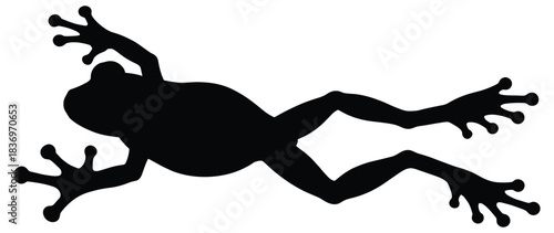 Frog Jumping Silhouette Vector Set Isolated Amphibian Wildlife Animal Reptile Nature Ecology Wetland Pond Environment Biology Design.