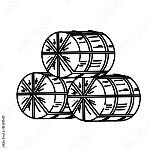 積み上げた米俵