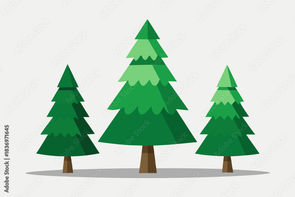 Obraz premium christmas trees set