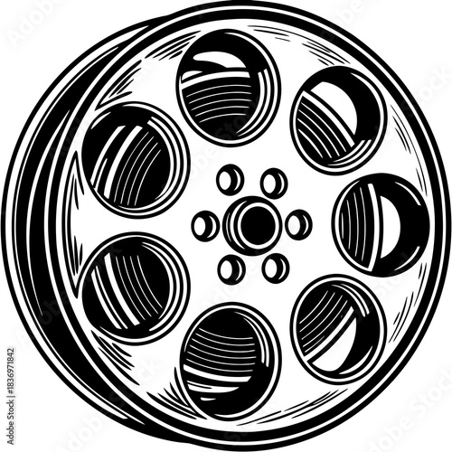 black and white circle