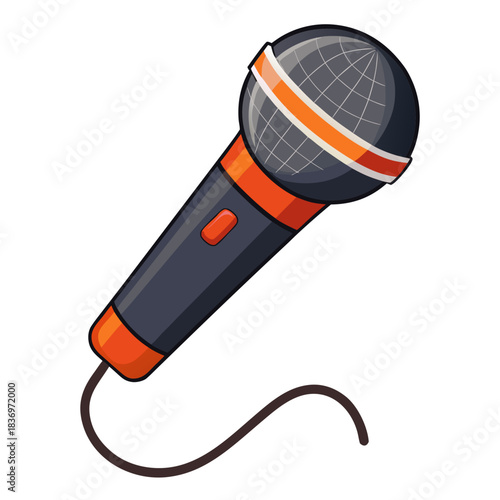 orange flashlight isolated on white background