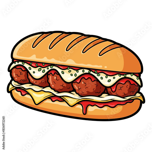 Delicious Italian-style submarine sandwich filled with crispy fried chicken