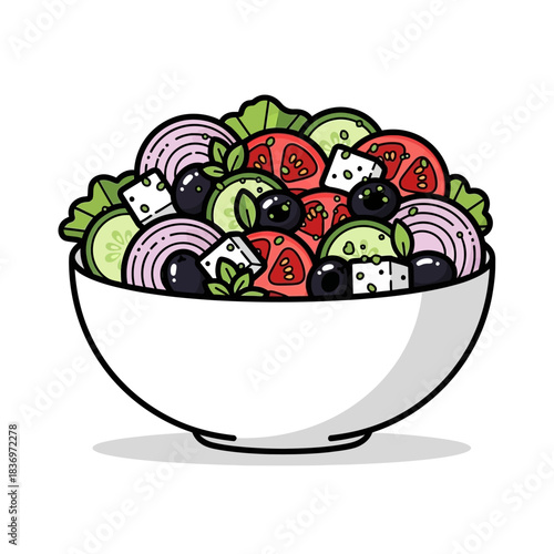 Colorful mixed vegetable salad bowl with fresh ingredients and vibrant