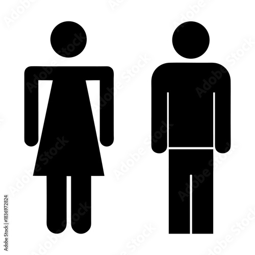 Simple Restroom Toilet Symbol Isolated on White.