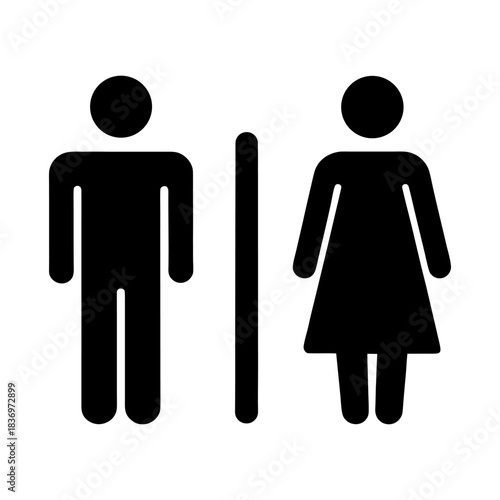 Restroom Toilet Signs Icon on White Background.