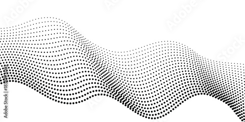 abstract simple creative black white dot blend wave design.