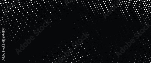 Grunge halftone gradient background. Faded grit noise texture. White and Black sand wallpaper. Retro pixelated backdrop. Anime or manga style comic overlay. Eps 10