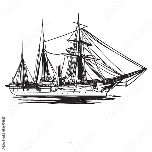 sailing ship on the sea