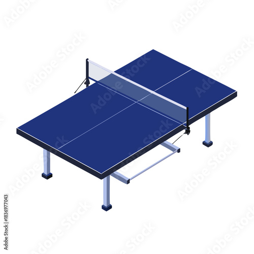 Ping pong table and racket equipment for the sport of table tennis in a room design