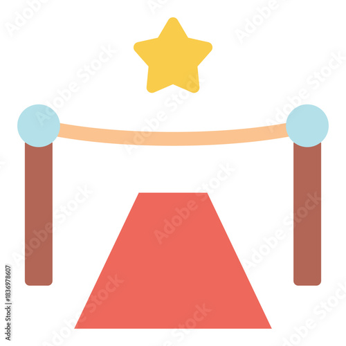 celebrity red carpet flat icon