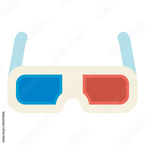3D glasses flat icon