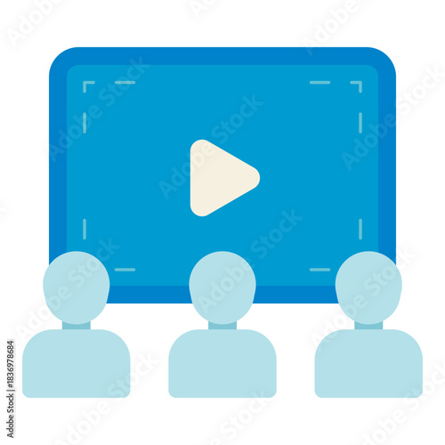 movie theater audience flat icon