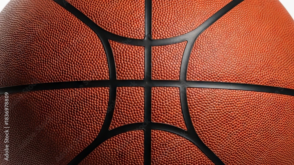 Obraz premium Detailed Macro View of a Textured Basketball Surface