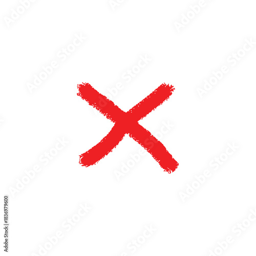 Hand-drawn red krox mark on a white background
