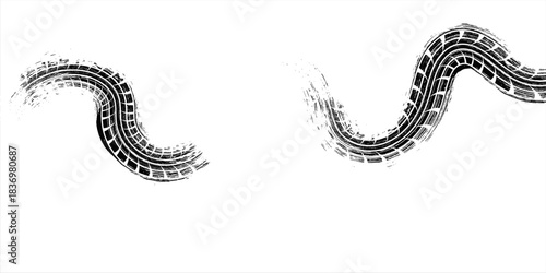 Tire track. Car, bike, motorcycle