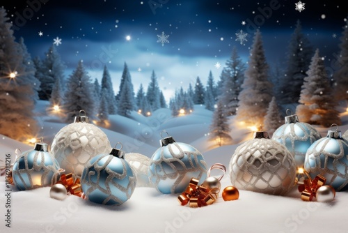 Warm Christmas decorations with wonderful lights creating a cozy festive holiday atmosphere.