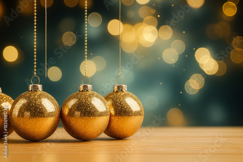 Warm Christmas decorations with wonderful lights creating a cozy festive holiday atmosphere.