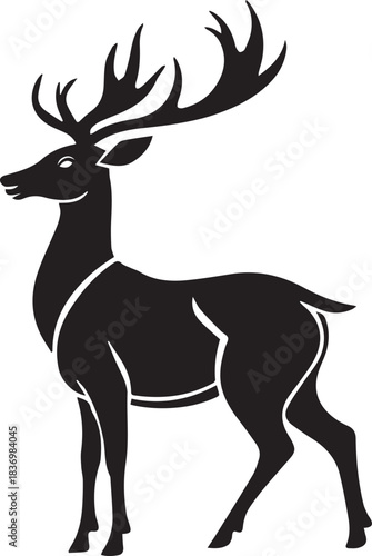 Heraldic Deer Vector Illustration