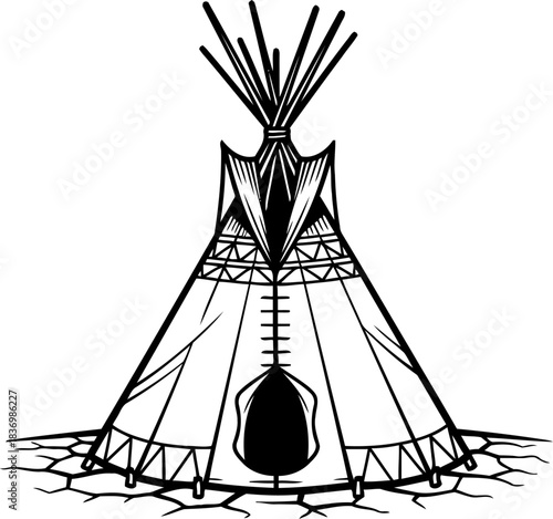 ancestral echoes a symbolic dwelling rooted in indigenous heritage and resilience, isolated on transparent background