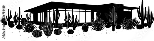 architectural mirage sleek form blending with deserts enduring spirit, isolated on transparent background