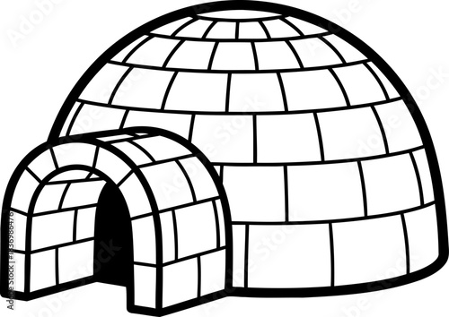 arctic geometry minimalist shelter, timeless symbol of resilience, isolated on transparent background