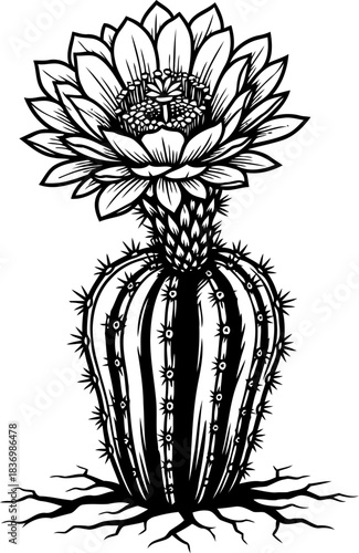 arid blooms triumph spiked beauty rooted deep in desert resilience, isolated on transparent background