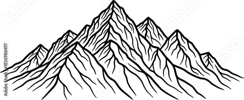 ascensions mark graphic peaks charting pathways of challenge and triumphant discovery, isolated on transparent background