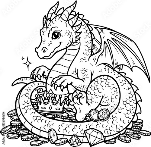 charming keeper of gold a little dragons royal hoard of wonders, isolated on transparent background