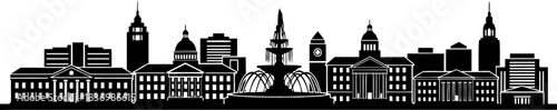 civic grandeur historic skyline silhouette, a nations enduring legacy, isolated on transparent background