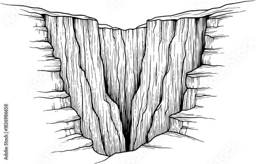 chasm of insight symbolic depths revealing hidden truths and untapped potential, isolated on transparent background