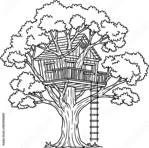 elevated dreams childhoods secret sanctuary amidst natures embrace, isolated on transparent background