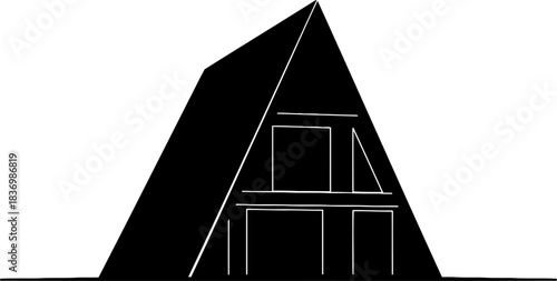 enduring ascent architecting dreams in a world of simplified forms, isolated on transparent background