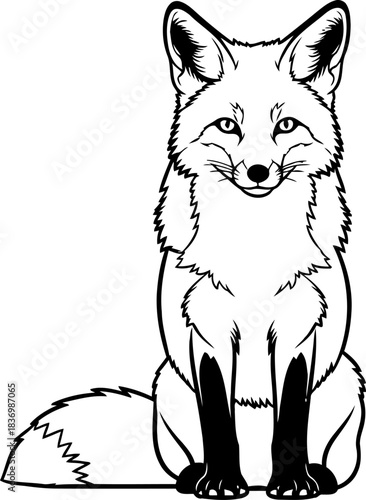 forest spirit embodied a minimalist fox illustration of untamed grace, isolated on transparent background