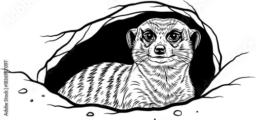 gateway to the wild a curious sentinel peeks from natures humble threshold, isolated on transparent background