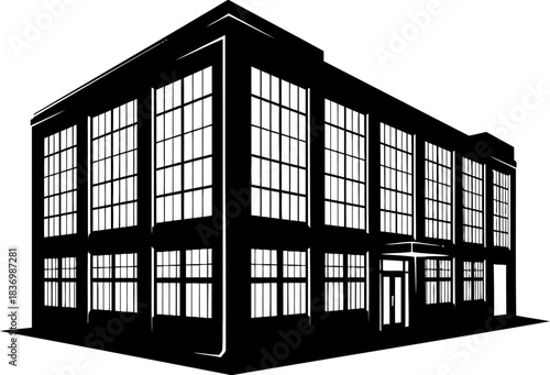 industrial echoes bold silhouette of urban progress and architectural legacy, isolated on transparent background