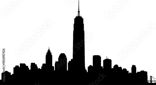 metropolis echo a timeless silhouette of global ambition and urban resilience, isolated on transparent background