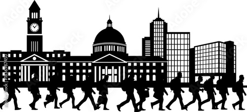 metropolitan momentum daily journeys fueling the heartbeat of the city, isolated on transparent background